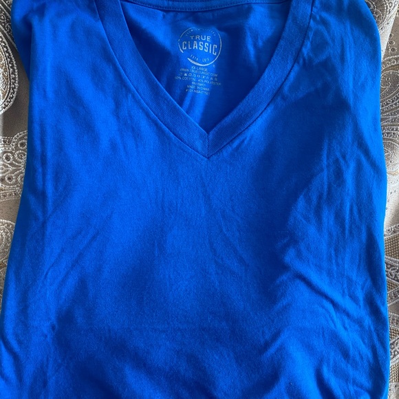 True Classic men’s short sleeve royal blue v-neck tee size XXL - Picture 3 of 4
